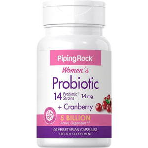 Piping Rock Probiotic with Cranberry for Women | 90 Capsules