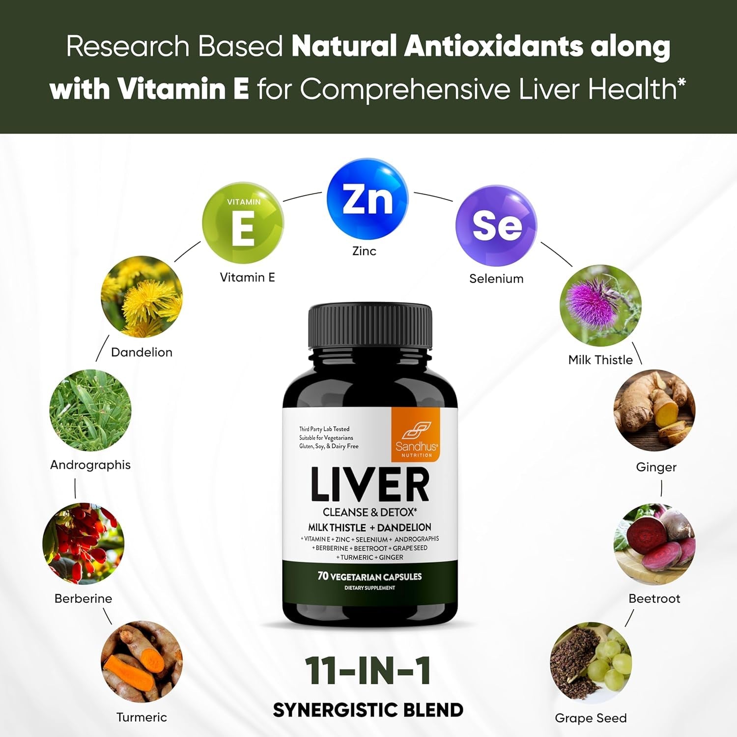 Sandhu'S Liver Cleanse Detox & Repair Support - Supplement for Fatty Liver Health and Renew  70 Capsules