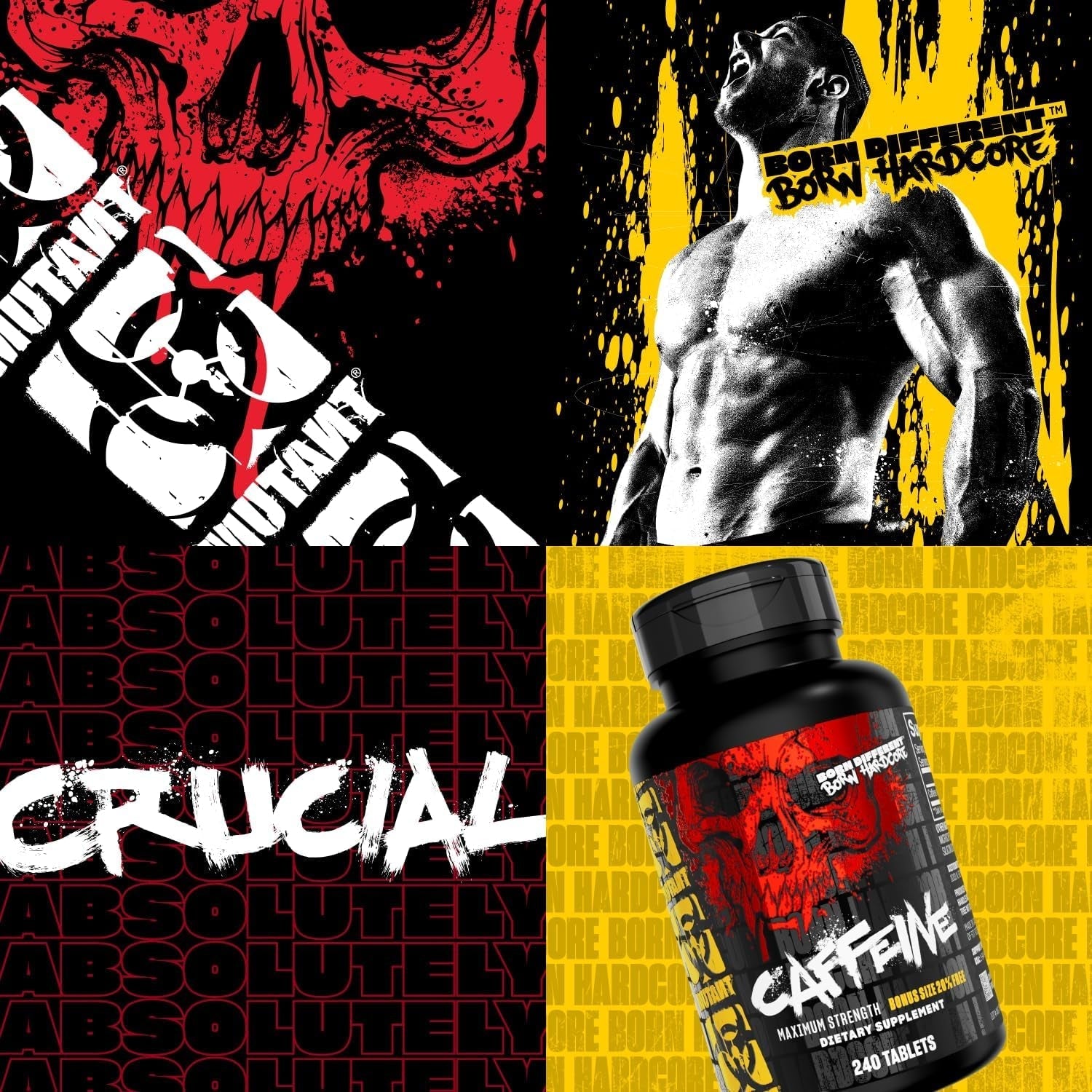 Mutant Caffeine Pills – Pharmaceutical-Grade Pure Caffeine Supplement 240 Tablets