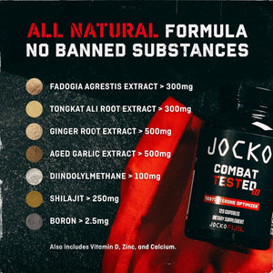 Jocko Fuel Test Booster for Men - Natural Endurance, Stamina, & Strength Booster (30 Servings)