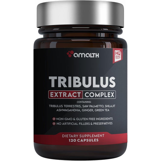 AMALTH Tribulus Terrsestris, Highest Potency with Ashwagandha, Saw Palmetto, Panax Ginseng Shilajit Maca 90 Capsules