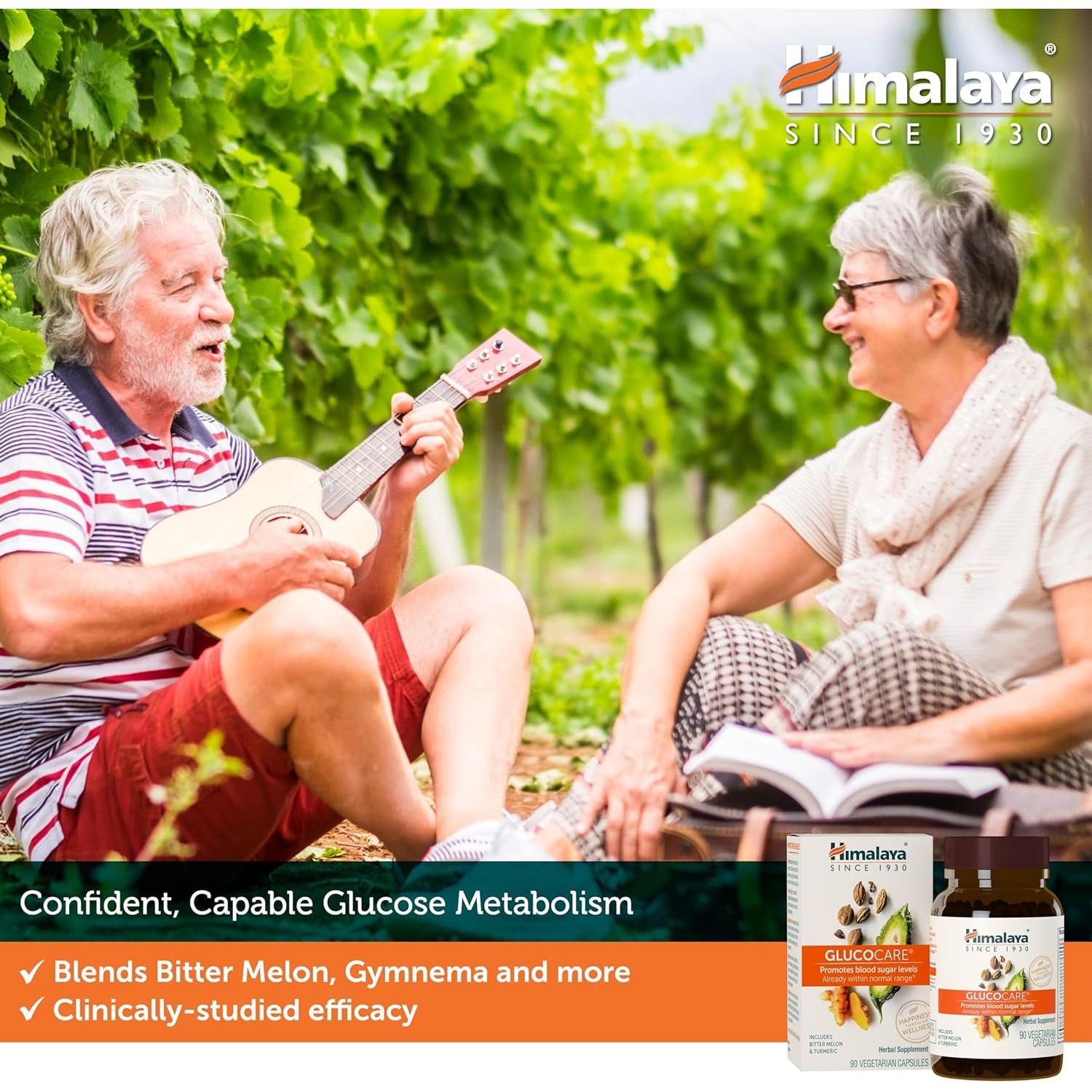 Himalaya Glucocare Herbal Supplement, Metabolism Support, Pancreatic Support, 90 Capsules