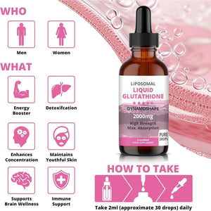Liposomal Glutathione 2000Mg with Vitamin C - Antioxidant Supplement for Detox.