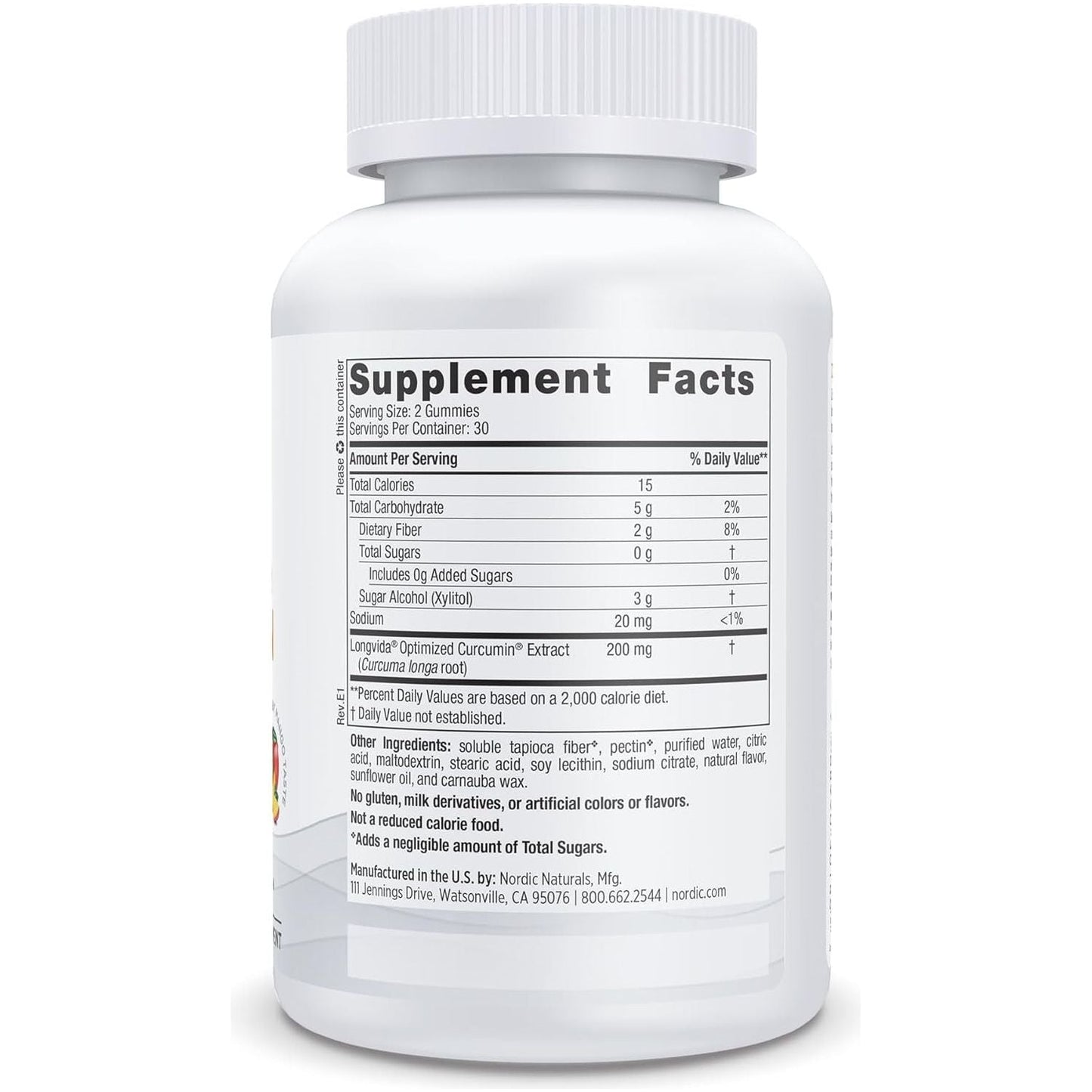 Nordic Naturals Zero Sugar Curcumin Gummies, Mango - 60 Gummies - 200 Mg 