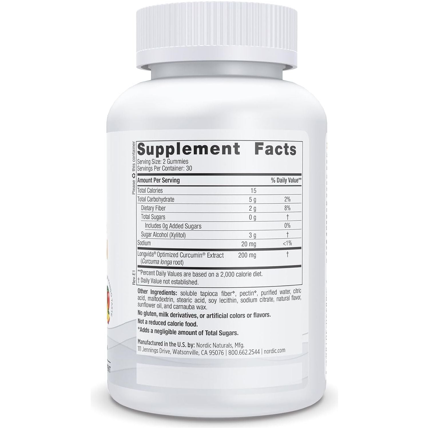 Nordic Naturals Zero Sugar Curcumin Gummies, Mango - 60 Gummies - 200 Mg 