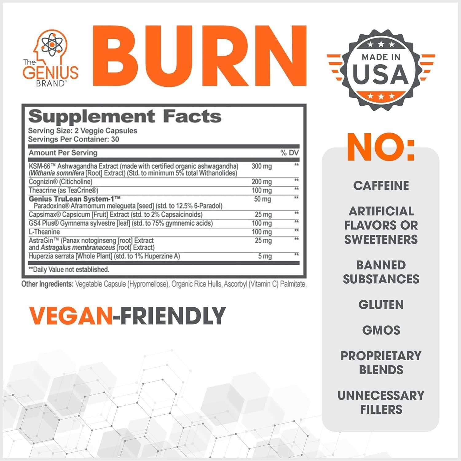 Genius Thermogenic Fat Burner - Weight Loss & Metabolism Supplement (60 Pills)
