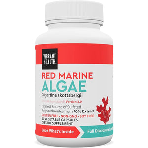 Vibrant Health, Gigartina Red Marine Algae, Plant-Based Immune Support, 60 Capsules