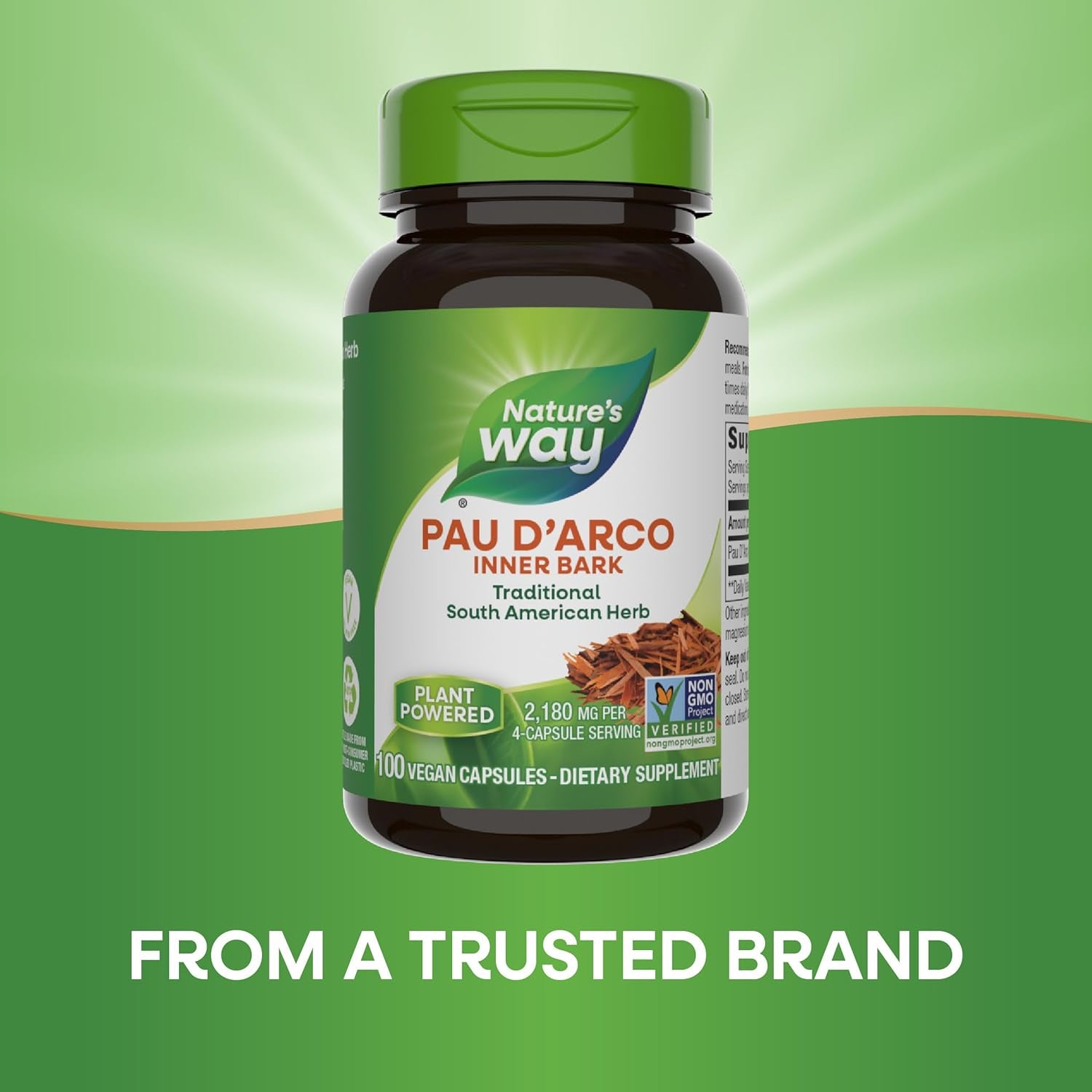 Nature'S Way Pau D'Arco Inner Bark,180 Mg per 4-Capsule Serving, 100 Capsules