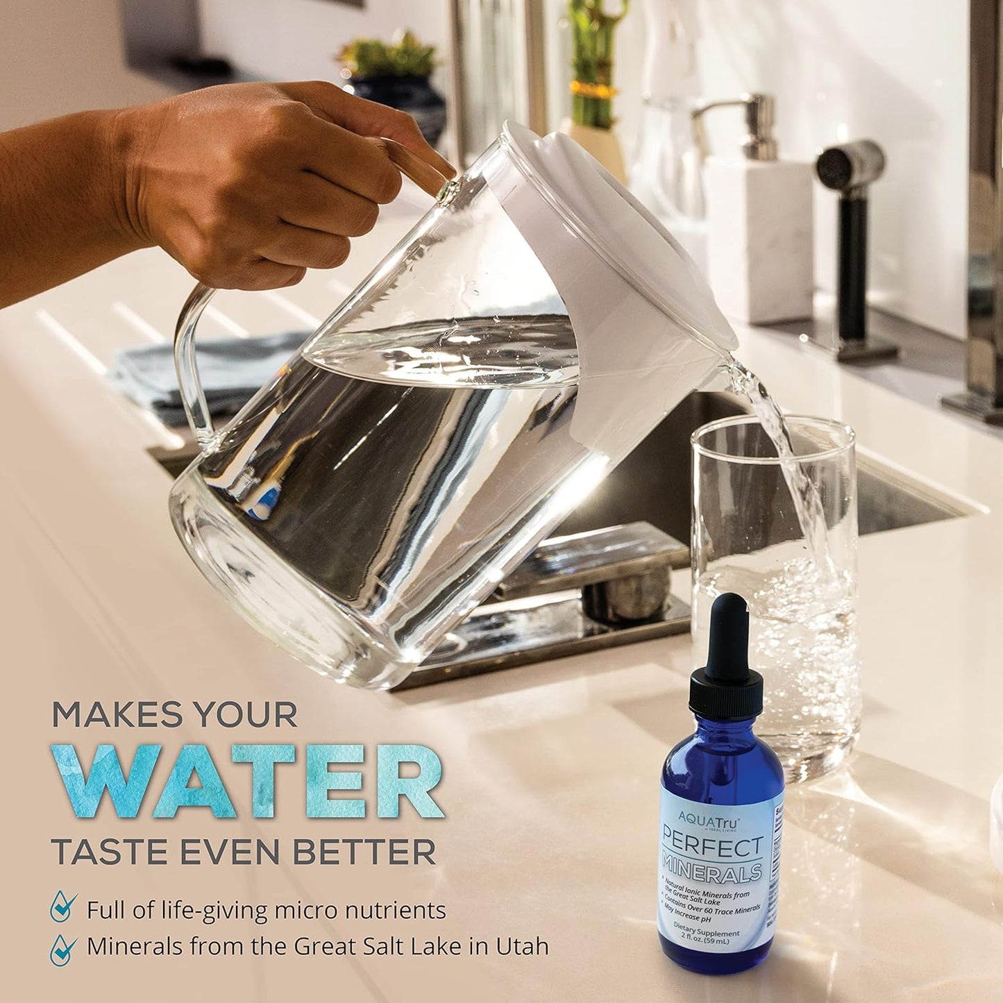 Aquatru Perfect Minerals - Create Mineral Water with Aquatru Countertop Reverse Osmosis Water Filter Purification System