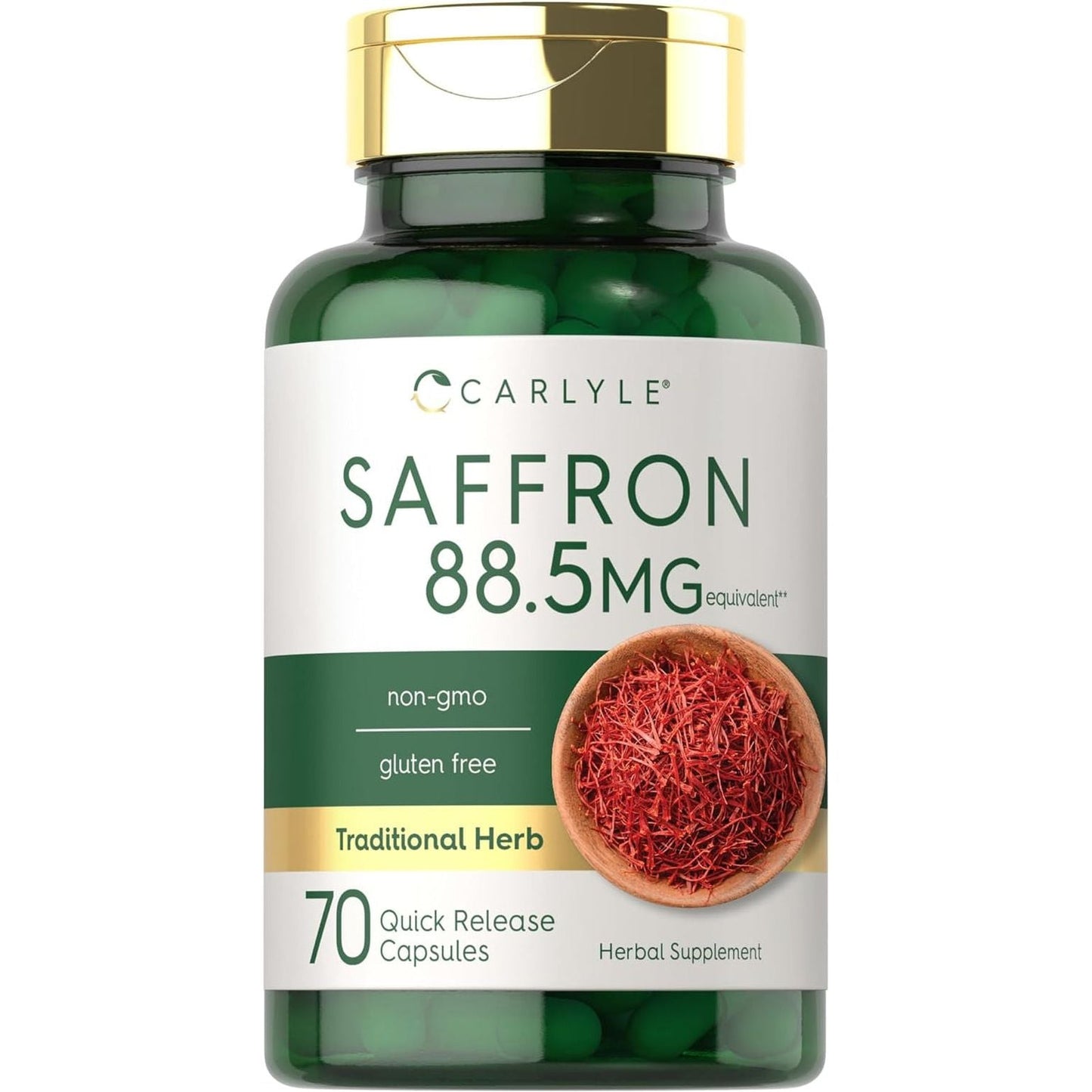 Carlyle Saffron Extract Supplement | 88.5Mg | 70 Capsules | for Women & Men | Non-Gmo & Gluten Free Supplement