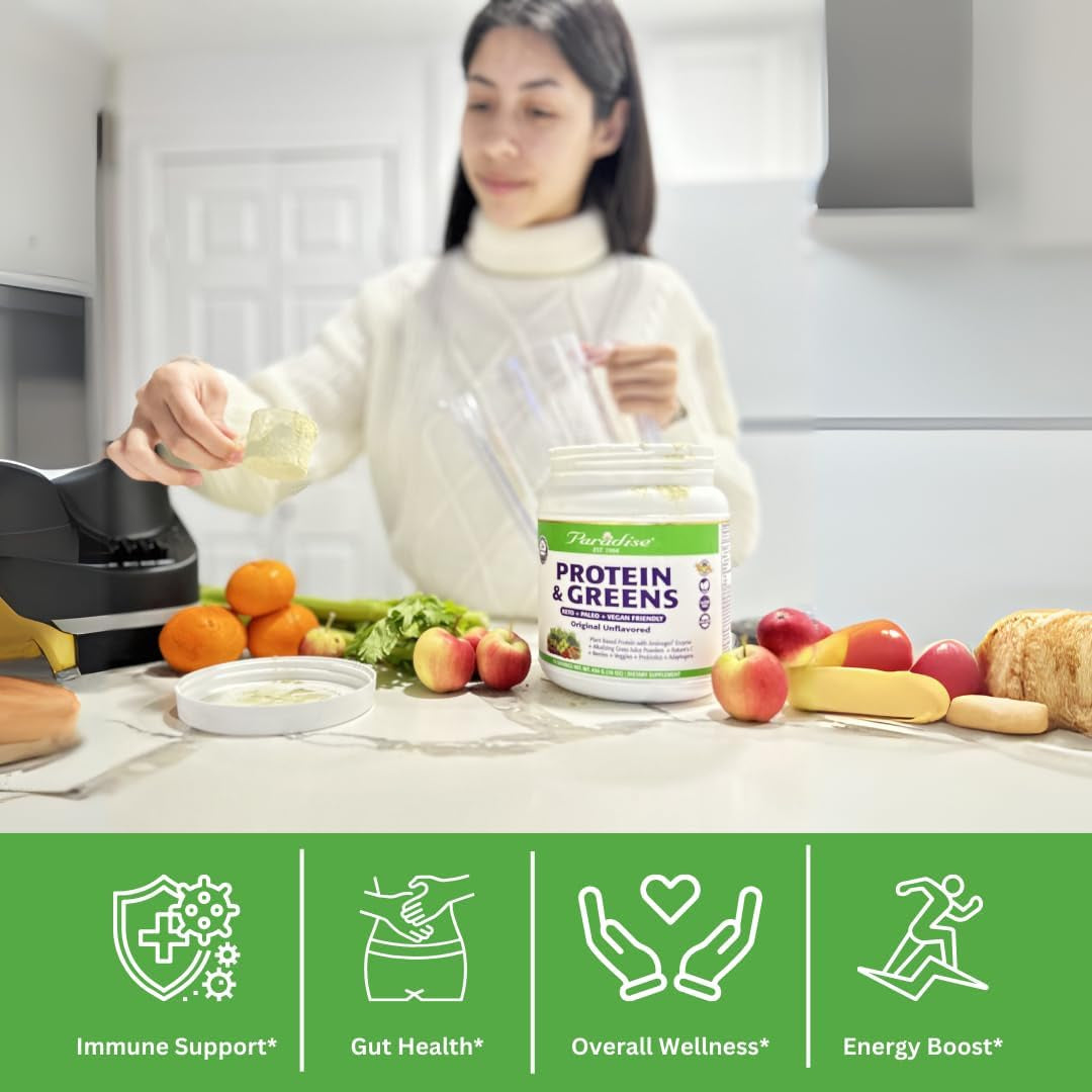 Paradise Herbs ORAC Energy Protein & Greens Powder, Antioxidant Power of 24 Servings