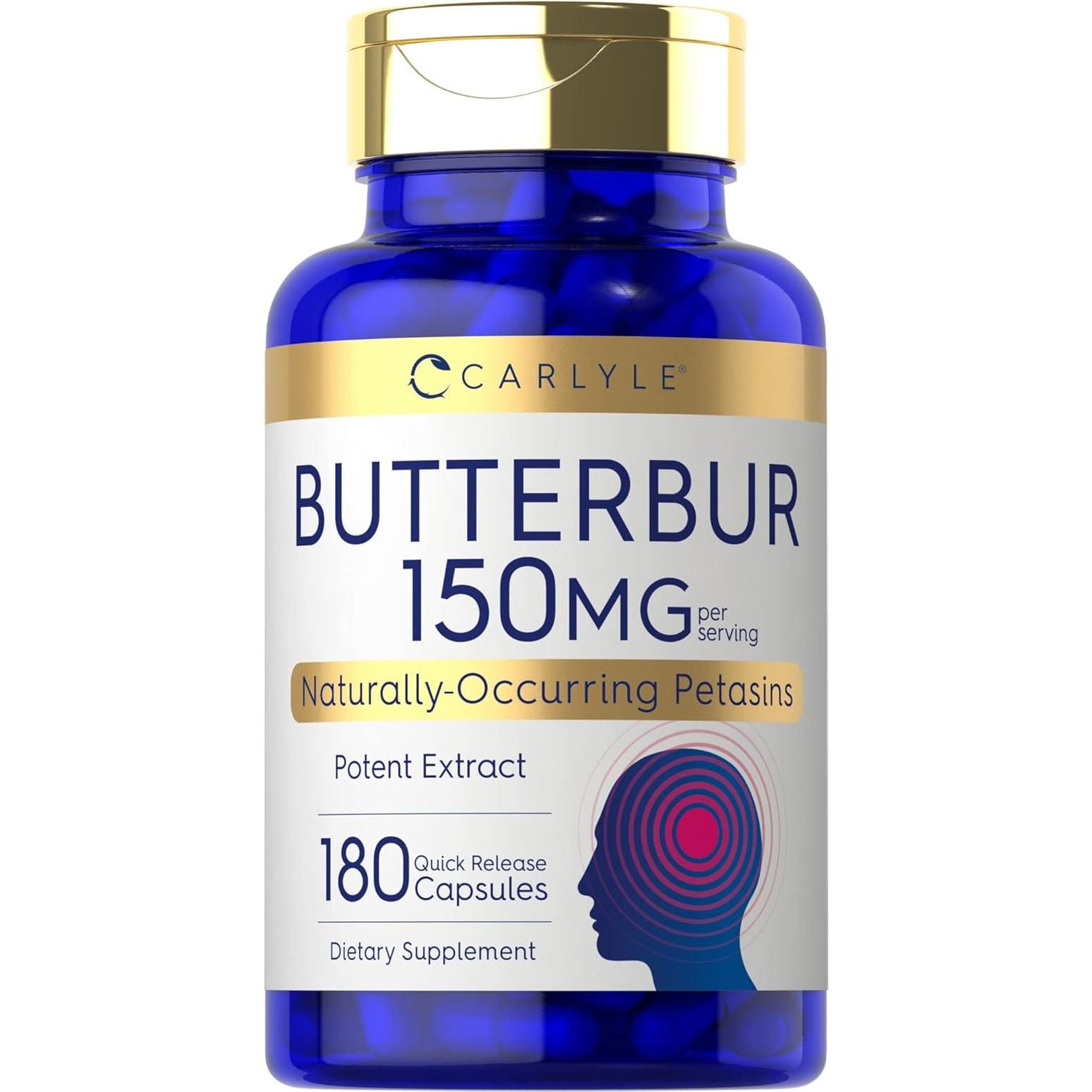 Carlyle Butterbur 150 Mg | Potent Extract | Neurological Support Supplement 180 Capsules
