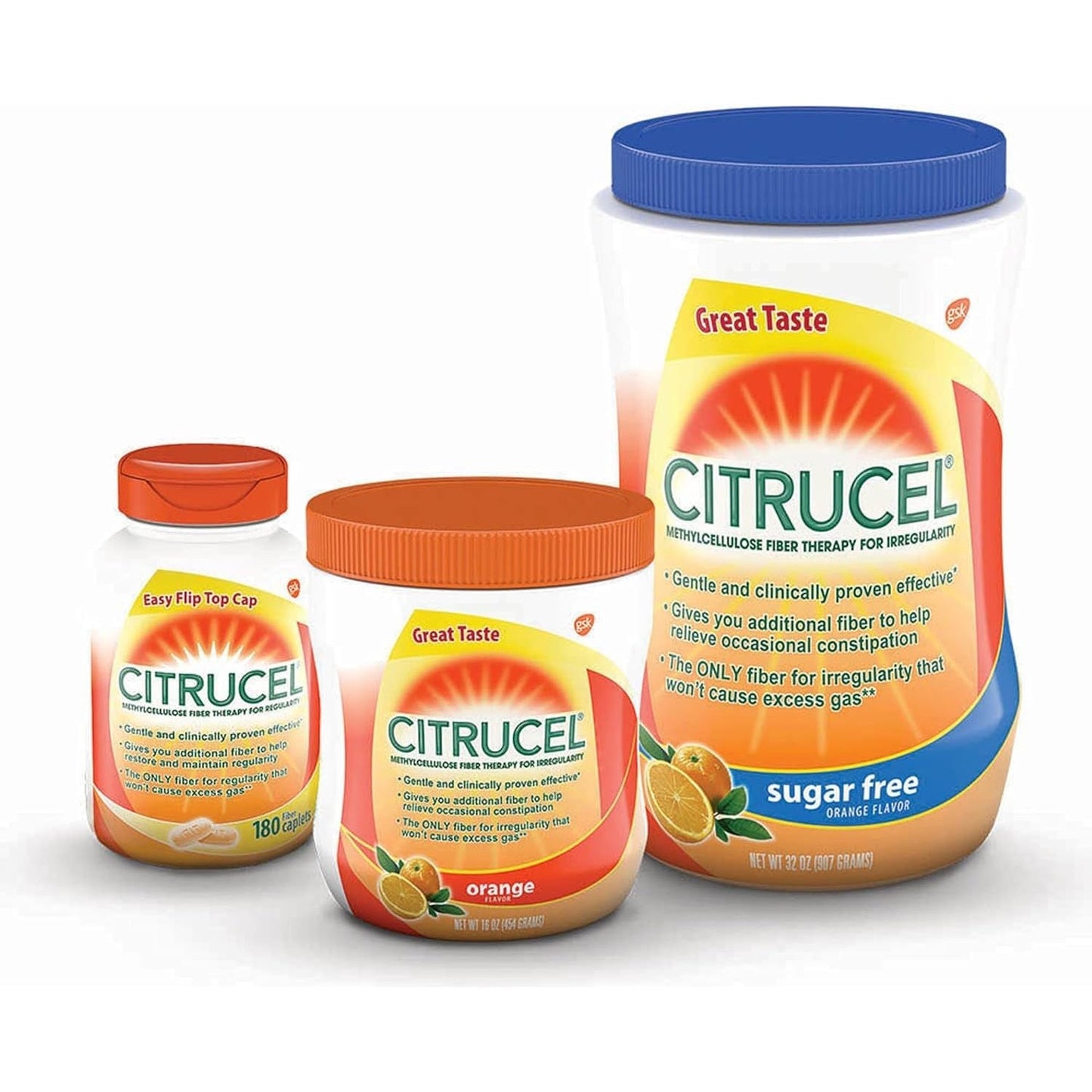 Citrucel Fiber Therapy Caplets for Irregularity, Easy to Swallow Methylcellulose , 180 Count