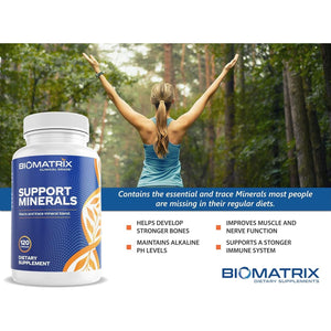 Biomatrix Mineral Supplement, Chelated Minerals | Iron-Free, Calcium, Magnesium, Copper, Zinc, Vitamin D, Iodine 30-Day Supply