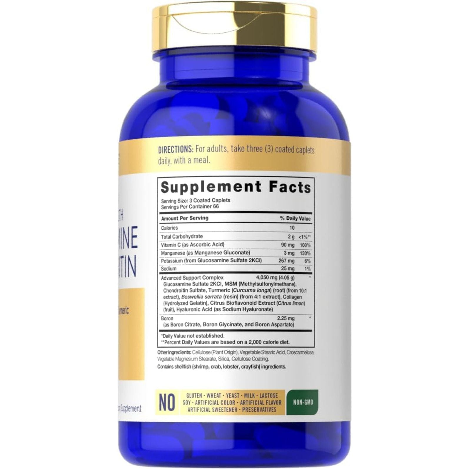 Carlyle Glucosamine Chondroitin MSM Turmeric | 4050 Mg | 200 Count 