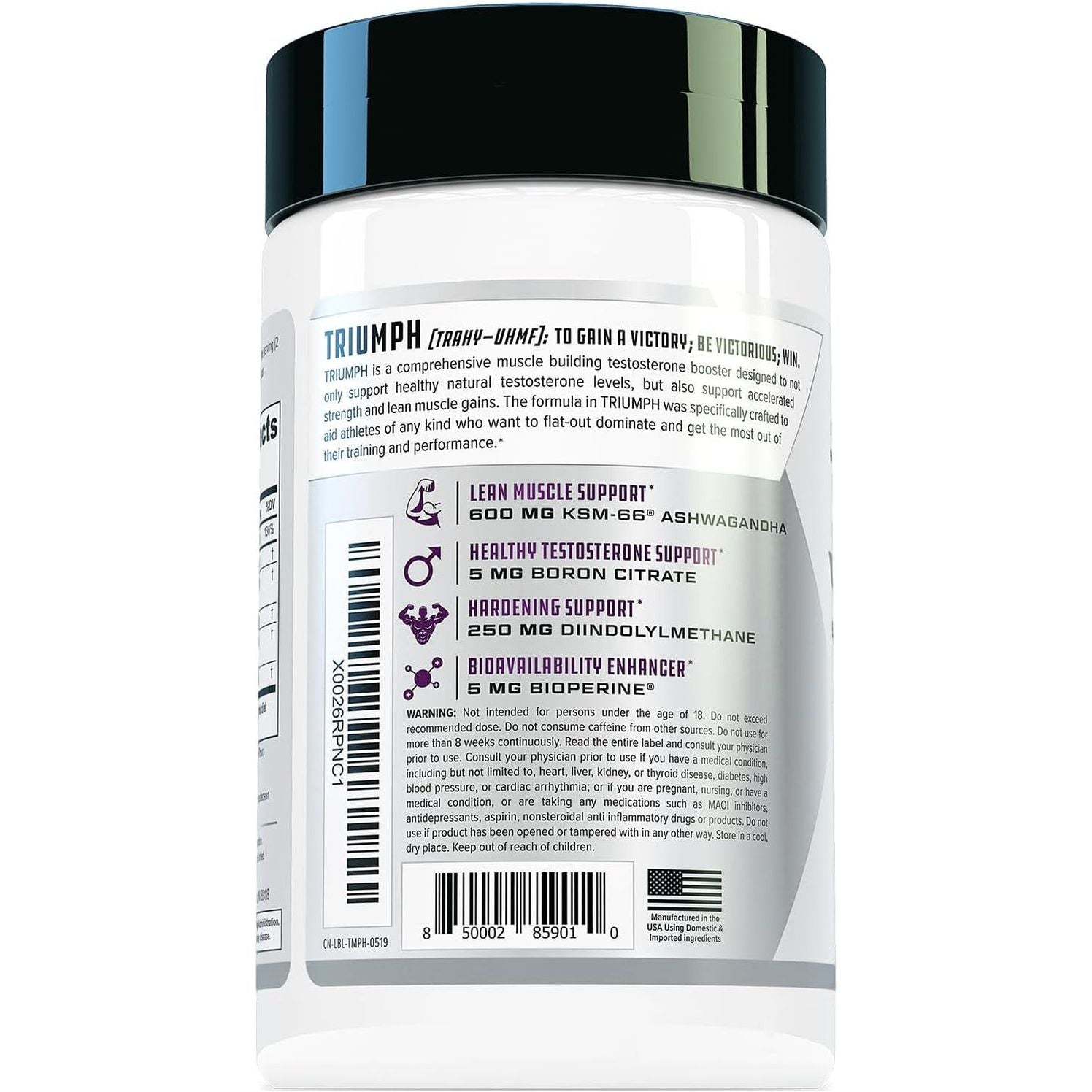 TRIUMPH Testosterone Booster for Men: Best Test Booster and Estrogen Blocker 56 Capsules