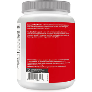 Ketologic Keto Meal Replacement Shake Powder for Optimal Results + MCT Oil + Grass-Fed Whey -20 Servings - Chocolate