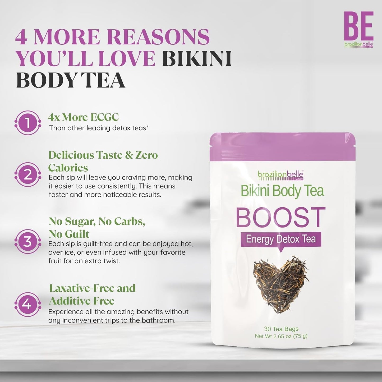 Bikini Body Slimming Detox Tea - Laxative-Free Colon Cleanse Tea to Support a Healthy Weight (30 Count)