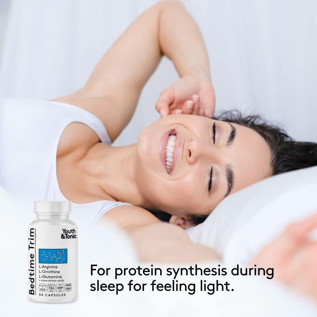 Youth & Tonic PM Bedtime Trim Amino Acids Supplement Pills | 30 Capsules