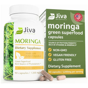 Jiva Botanicals Moringa Leaves Extract Capsules for Immune and Normal Joint Support - 90 Capsules