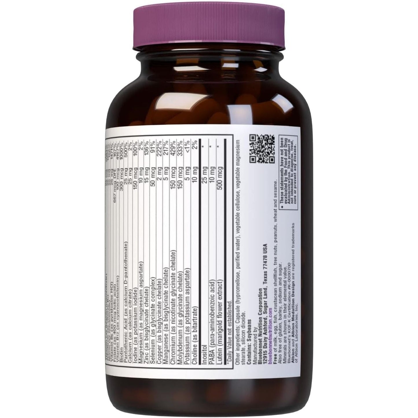 Bluebonnet Nutrition Multi One (Iron Free), Complete Full Spectrum 120 Count