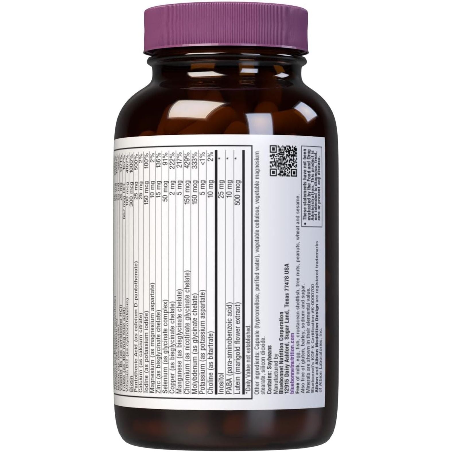 Bluebonnet Nutrition Multi One (Iron Free), Complete Full Spectrum 120 Count