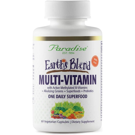Paradise Herbs Earth'S Blend Women'S Once Daily Multivitamin with Iron 60 Capsules