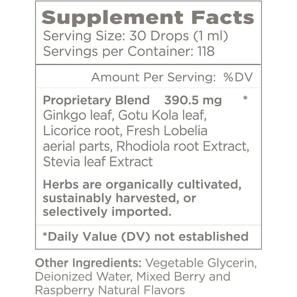 Natural Wellbeing Kids' Attention Gold  for Focus and Concentration with Rhodiola - 4 Oz (118 Ml)