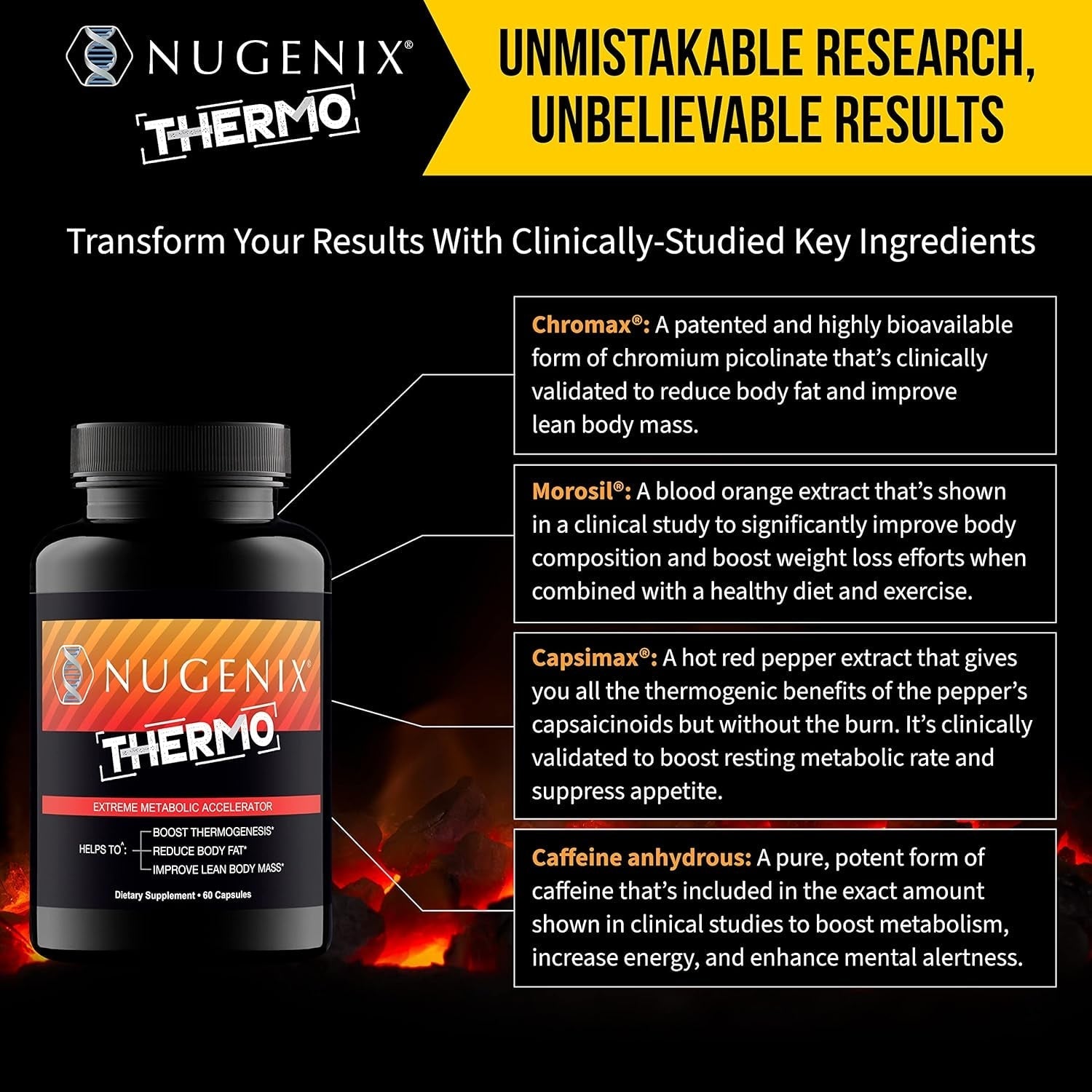 Nugenix Thermo - Thermogenic Fat Burner Supplement Pills for Men, Extreme Metabolic Accelerator, 60 Count