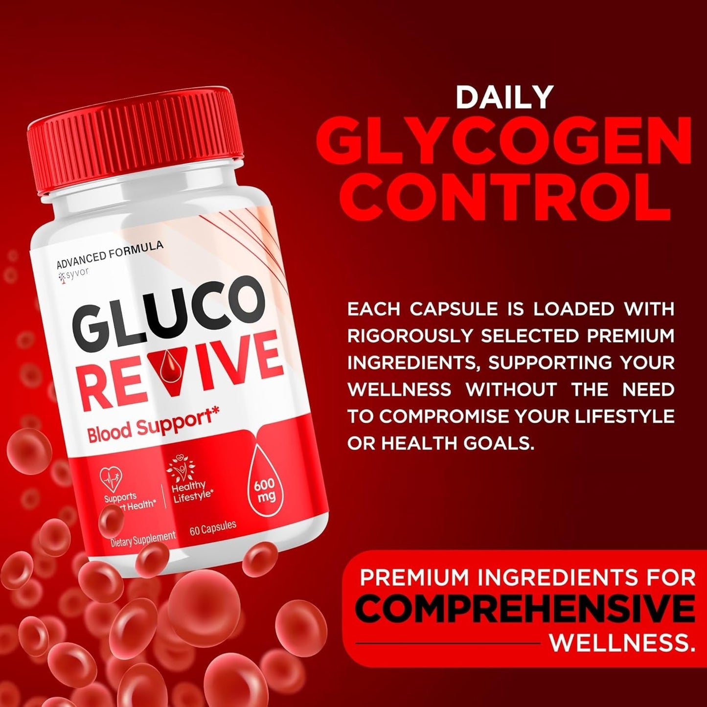Gluco Revive Advanced Formula Vitamin Pills - Supports Healthy Lifesytle Glycogen Support (60 Capsules)