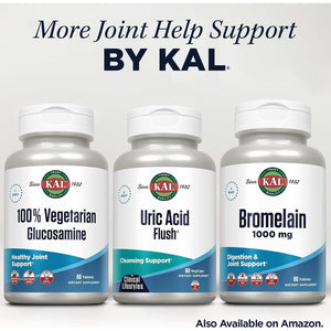 KAL Uric Acid Flush, Joint Health Supplement with Tart Cherry Extract, Celery Seed and Turmeric Extract 30 Servings
