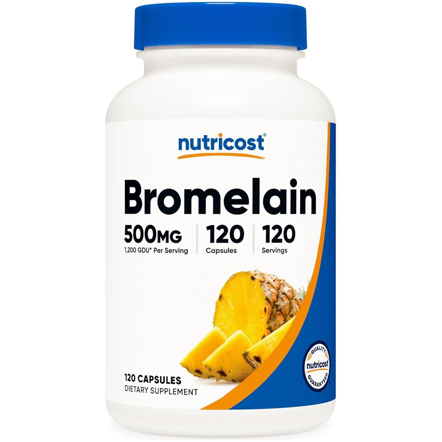 Nutricost Bromelain 500Mg, 120 Vegetarian Capsules - Bromelain (1200 GDU)