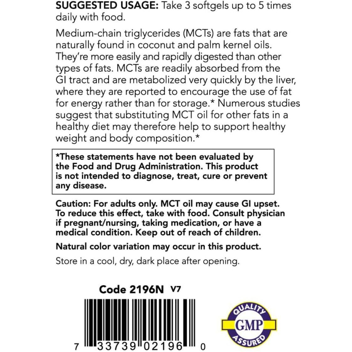 NOW Foods Sports Nutrition, MCT (Medium-Chain Triglycerides) Oil 1,000 Mg, Weight Management, 150 Softgels