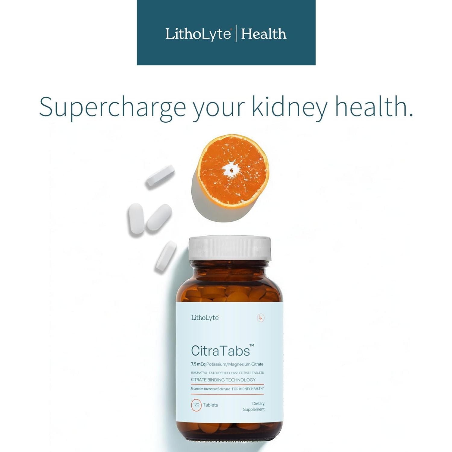 Citratabs™ | 7.5 Meq | Extended-Release Citrate Tablets | by Litholyte® | 120 Tablets