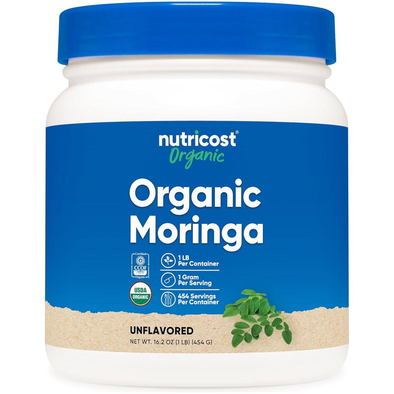 Nutricost Organic Moringa Powder 1LB (16Oz) - Gluten Free, Non-Gmo, Vegetarian Friendly