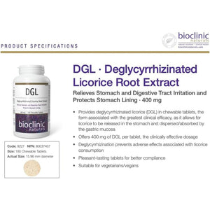 Bioclinic Naturals Dgl 180 Chewable 180 Tabs