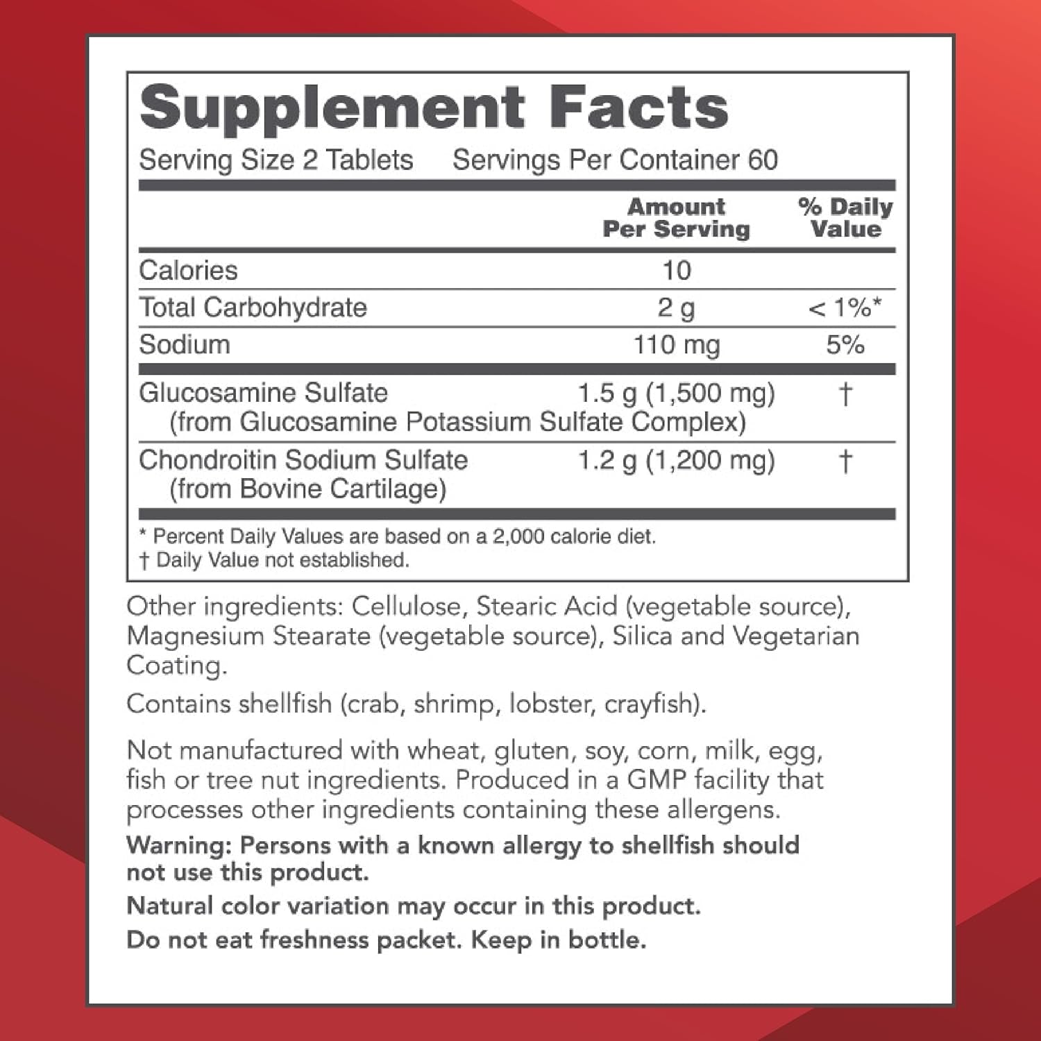 Protocol Glucosamine & Chondroitin - Joint Support* - Chondroitin Supplement  - 120 Tablets