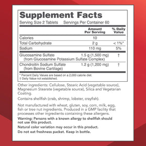 Protocol Glucosamine & Chondroitin - Joint Support* - Chondroitin Supplement  - 120 Tablets
