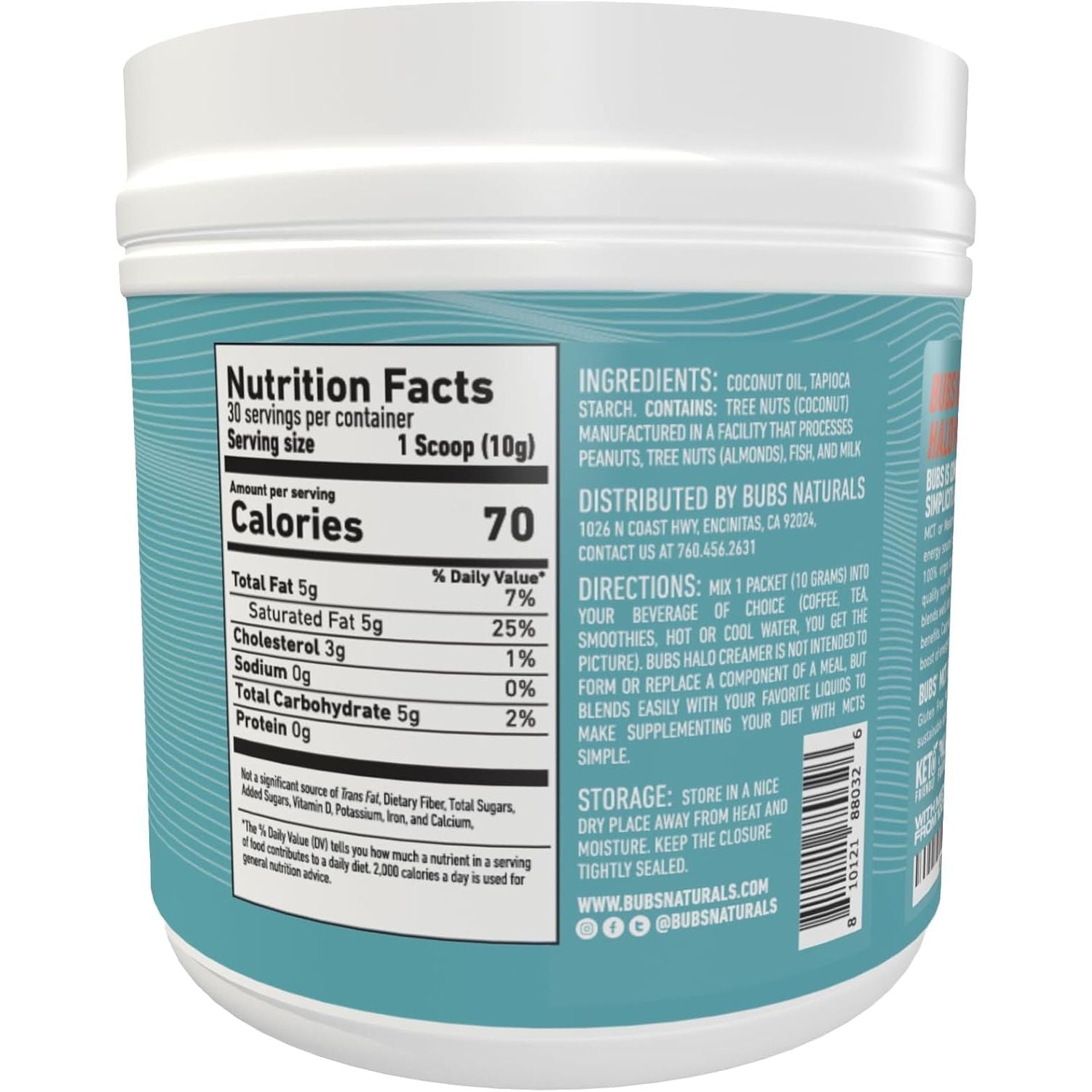 BUBS Naturals MCT Oil Powder - Healthy Coconut Fats + Low Carb - Perfect for Coffee, Protein Shakes & Baked Goods