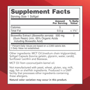 Protocol Boswellia Extract 500 Mg - with MCT Oil Base - Balanced Immune Response* 90 Softgels