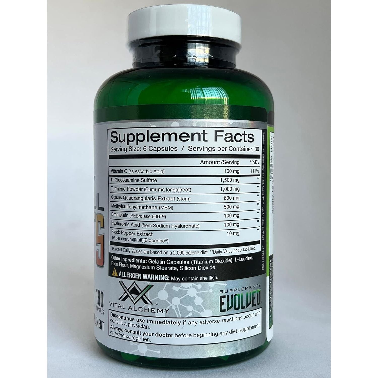 Vital Alchemy Joyful Joints Support Supplement for Women & Men 180 Cap, 60 Day Supply