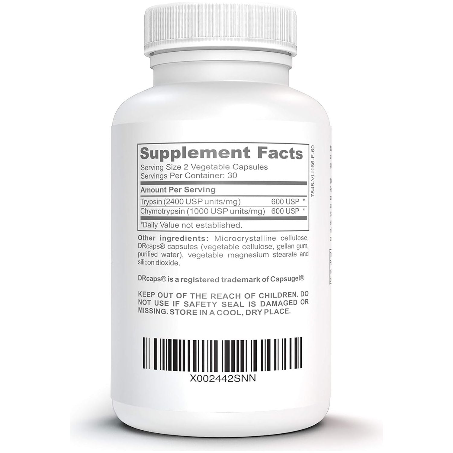 Bruizex Proteolytic Enzymes| Trypsin & Chymotrypsin Recovery Supplement for Tissue Trauma, Bruising, Swelling 60 Caps