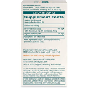 Himalaya Rhodiola Rosea for Energy and Stress and Exercise Endurance, 250 Mg, 60 Capsules