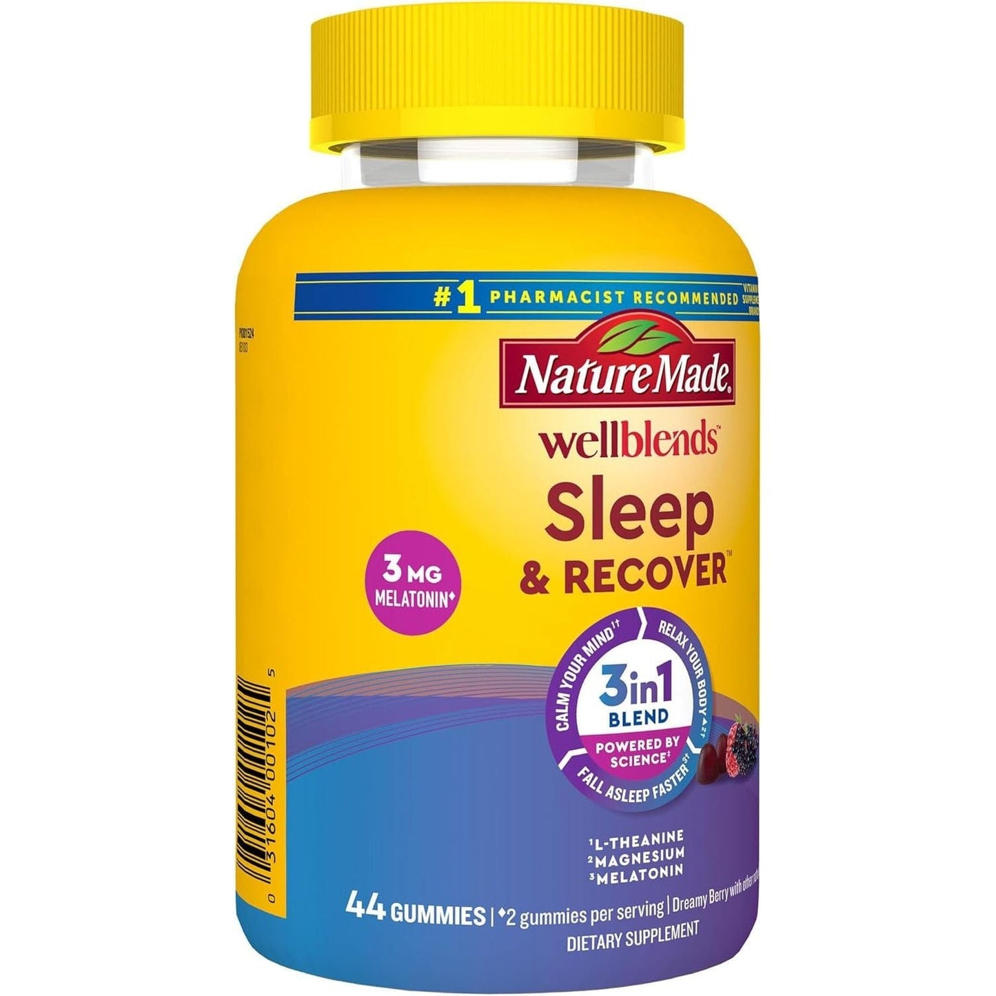 Nature Made Wellblends Sleep and Recover Aid with Melatonin 3Mg 44 Gummies