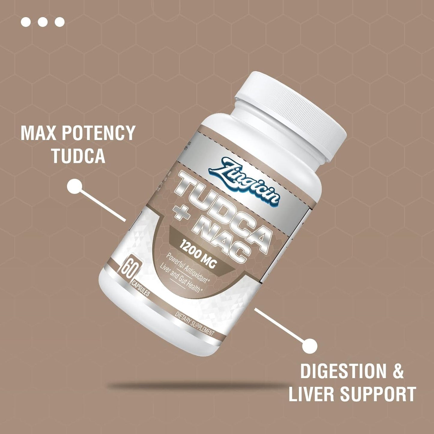 TUDCA with NAC Supplement 1200Mg - Antioxidant Supplements for Liver,Digestion 60 Capsules