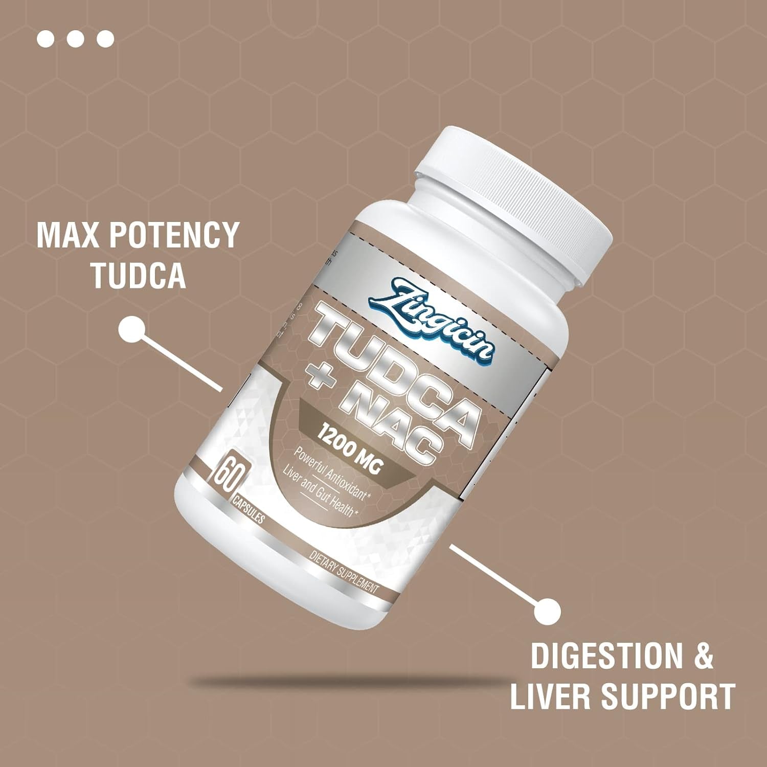 TUDCA with NAC Supplement 1200Mg - Antioxidant Supplements for Liver,Digestion 60 Capsules