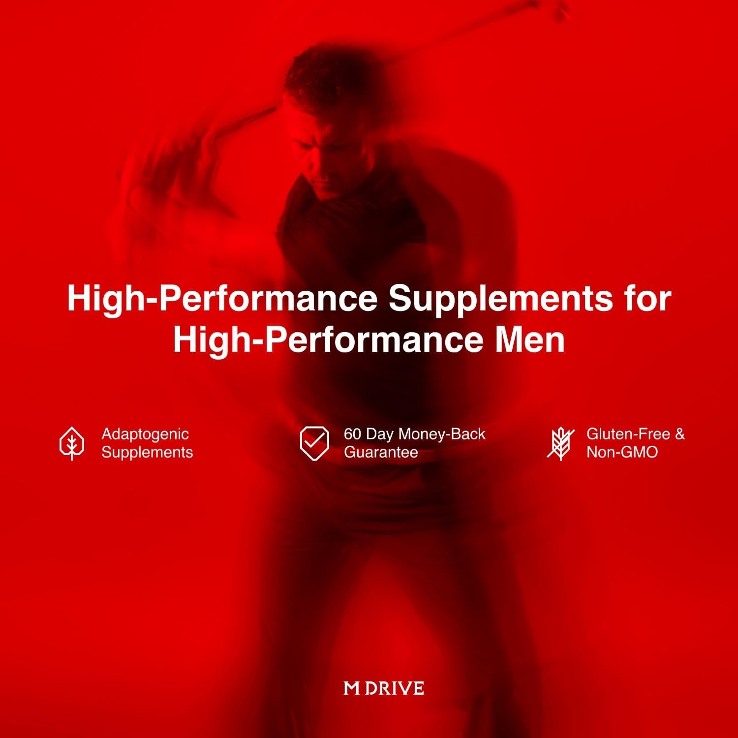Mdrive Prime - Testosterone Support for Men, Max Energy, Stress Relief and Lean Muscle 60 Capsules