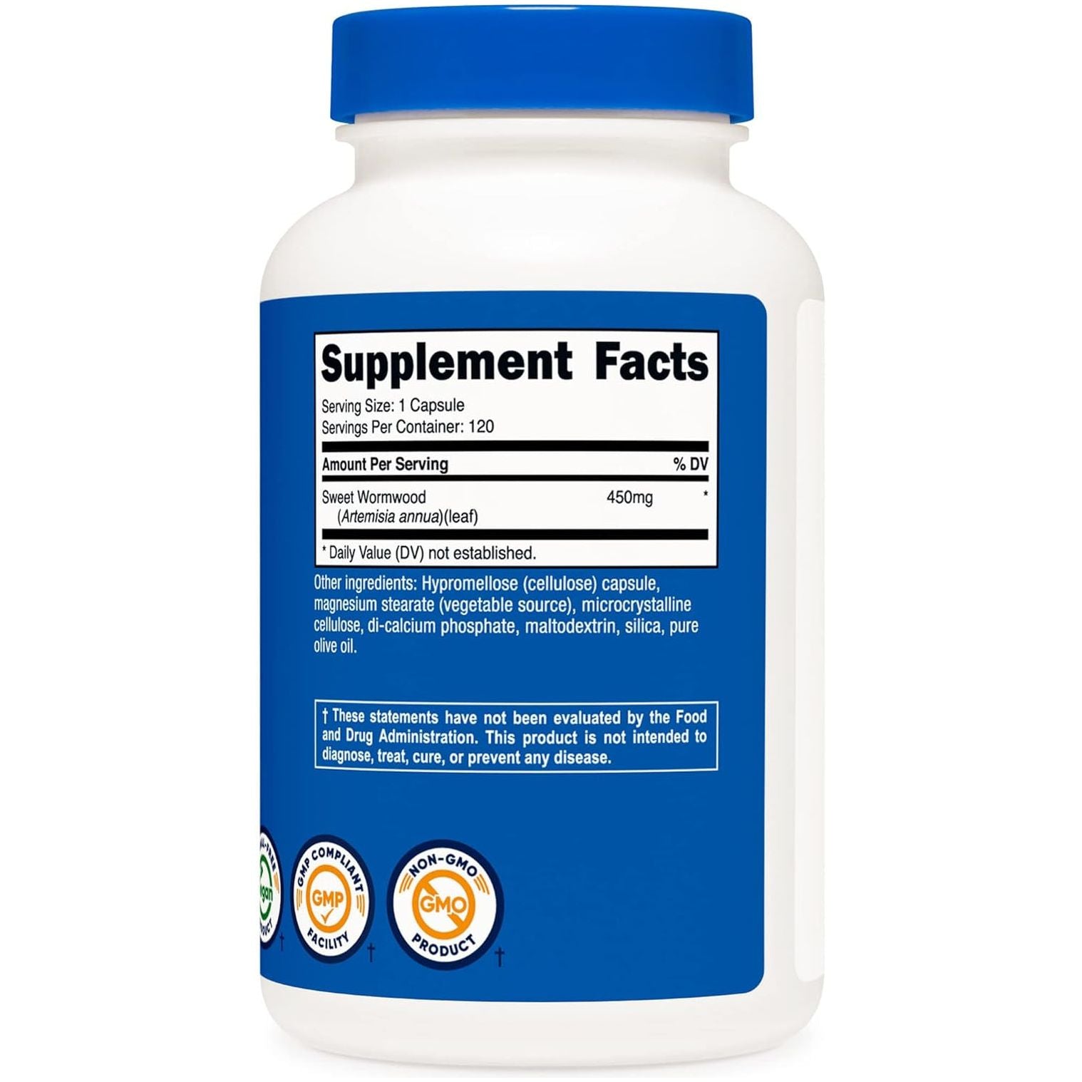 Nutricost Wormwood Capsules 450Mg 120 Capsules - Vegetarian Caps, Gluten Free and Non-Gmo