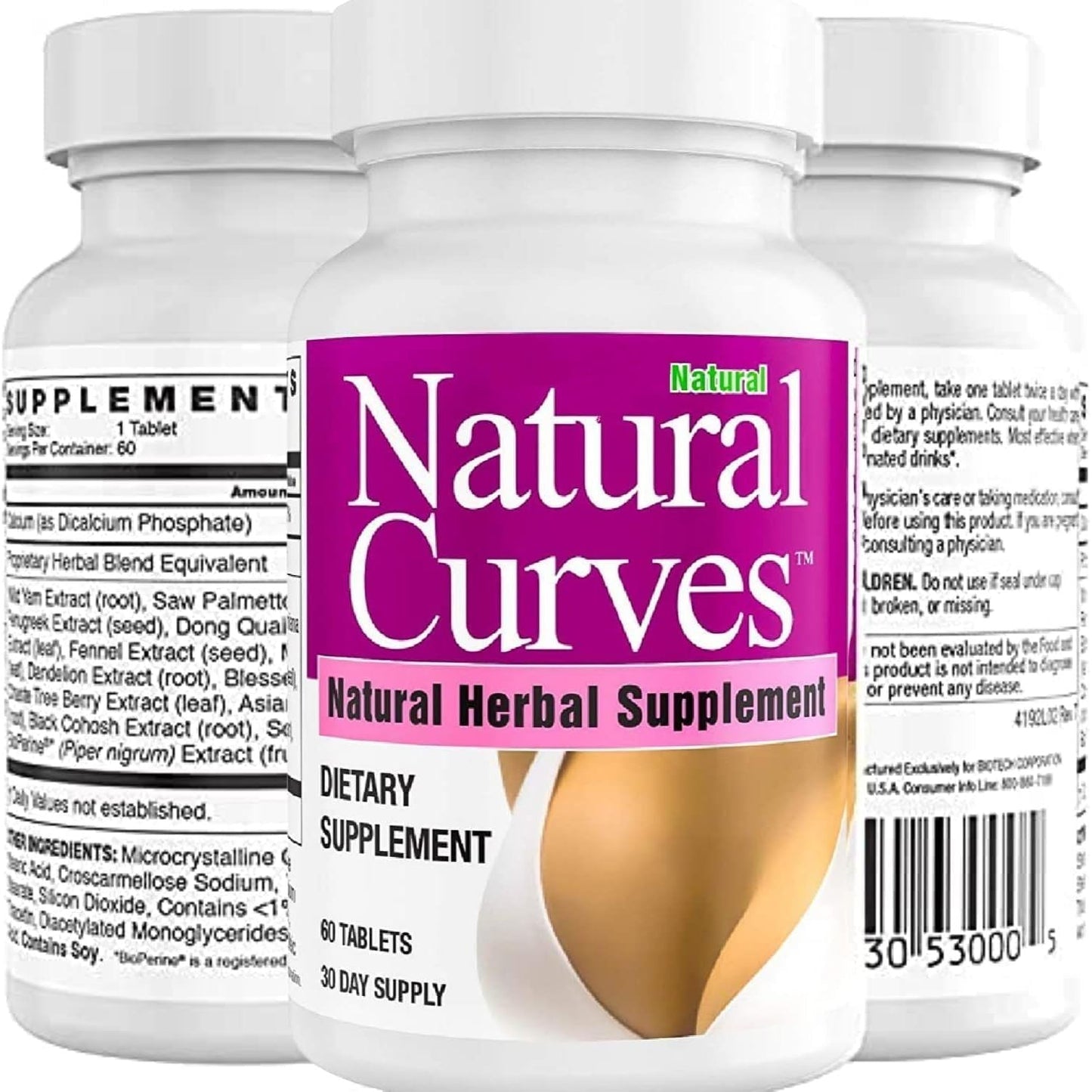 Natural Breast Enhancement Pills – Fast Acting, Vegan Formula for Fuller, Perkier Breasts –  60 Capsules