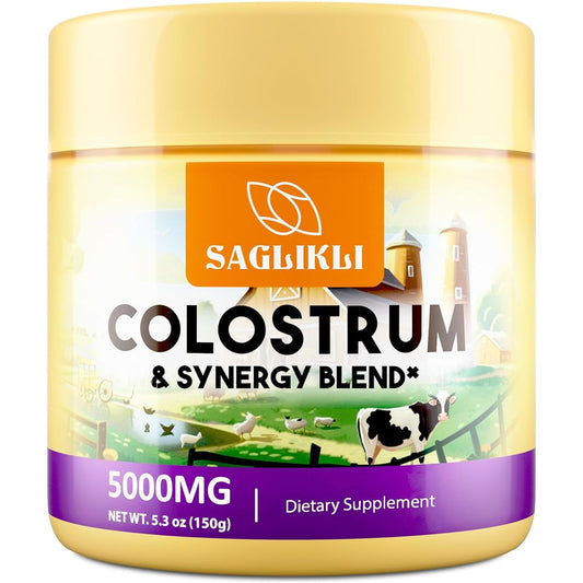 Colostrum Powder Supplement 5,000 Mg with Prebiotics, Probiotics, Lactoferrin & PRP, 30 Servings